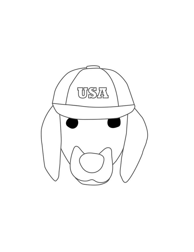 Patriotic 4th of July Puppy Dog Faces Coloring pages image 8