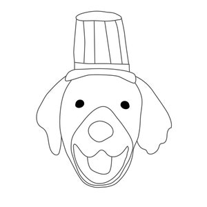 Patriotic 4th of July Puppy Dog Faces Coloring pages image 1