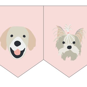 Puppy Dog Birthday Party Pink Banner for Cute Pawty Puppy Faces 2.0, Words, Let's Pawty image 6