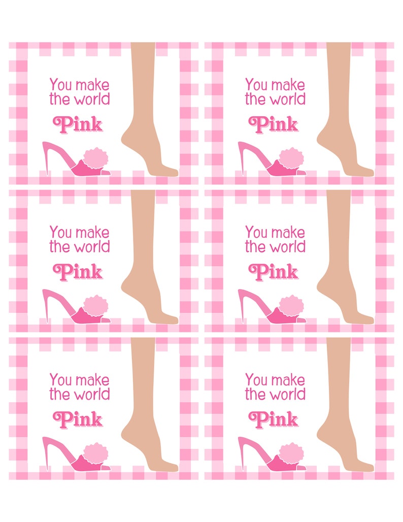 Pink Movie Doll Party Weird Classroom Valentine's Day Cards Instant Download Printable Files image 7