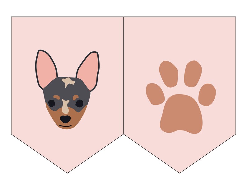 Puppy Dog Birthday Party Pink Banner for Cute Pawty Puppy Faces 2.0, Words, Let's Pawty image 3