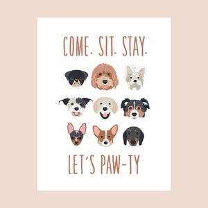 Puppy Birthday Party Neutral Bundle for Cute Dog Pawty  - Posters Cupcake Toppers Tags Certificates Cards Decor - Pups 2.0