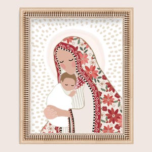 Kerst kerststal - "Love is Born" met baby Jezus en Maria instant download voor kaarten en kunst aan de muur