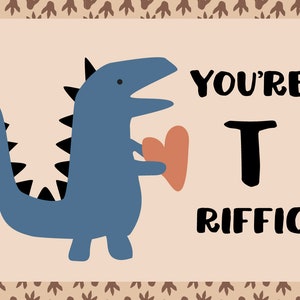 Dino-mite Dinosaur Printable Valentine Cards image 2