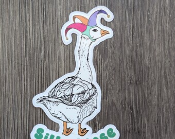 Adesivo del giullare dell'oca sciocca