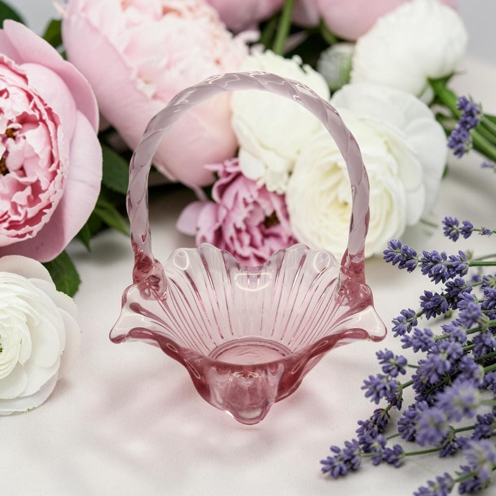 Fenton Pink Basket - Etsy