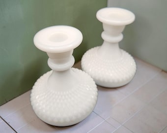 Vintage Westmoreland Milk Glass Candlestick Holders