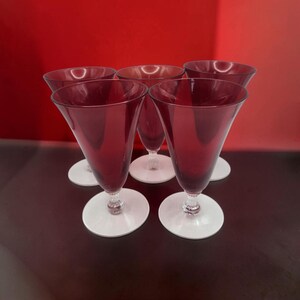 Vintage Morgantown Monroe Spanish Red Ruby Glasses Set 5