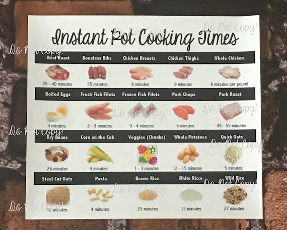 Cooking Time Chart