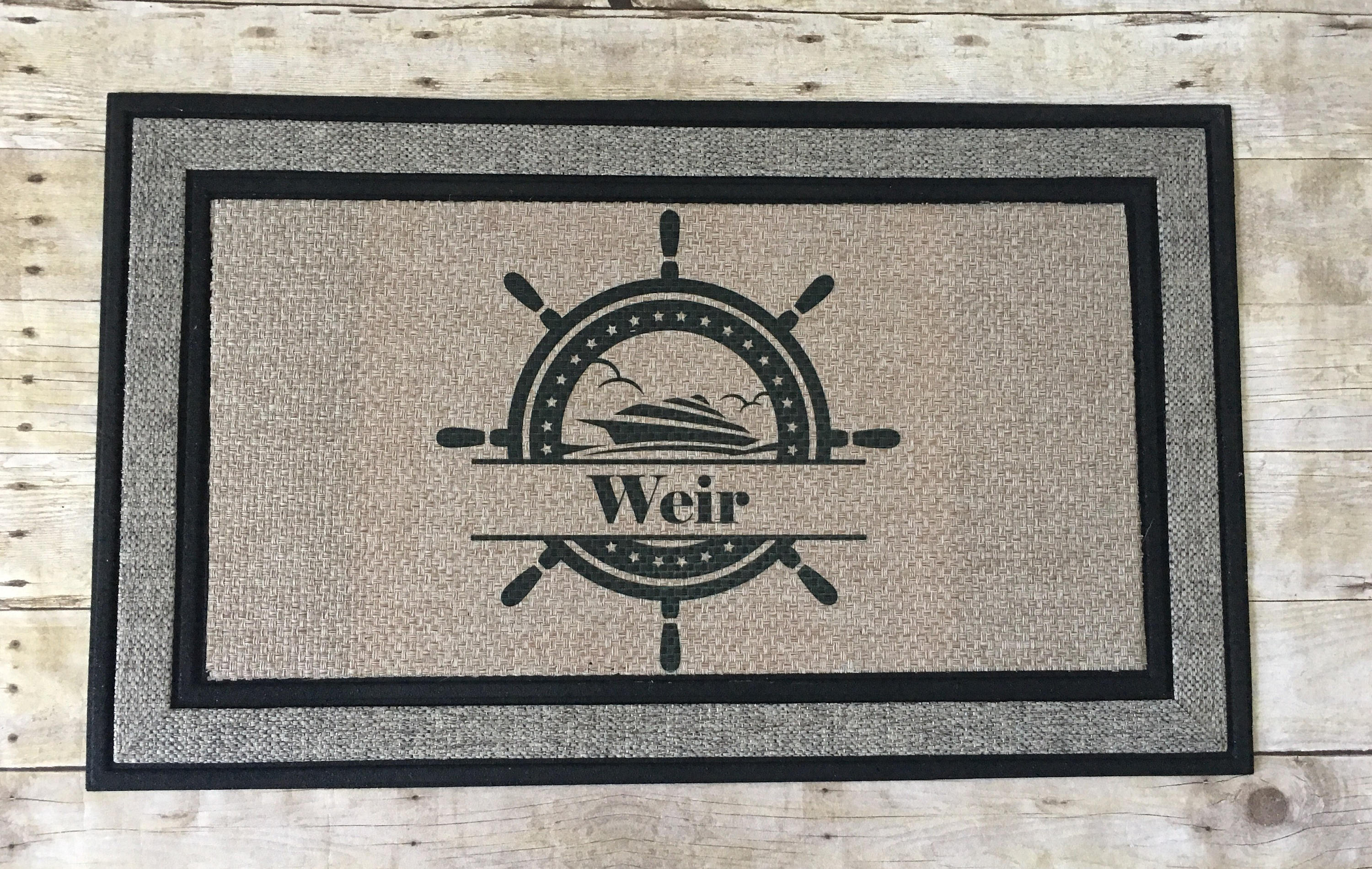 Personalized Nautical themed doormat front door rug entryway