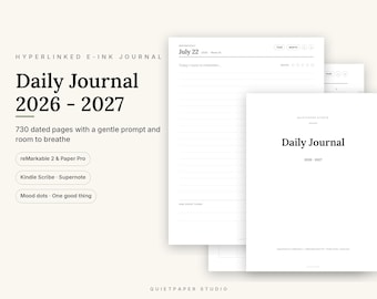Daily Journal 2026-2027 for reMarkable, Mood Tracker (PDF Download)