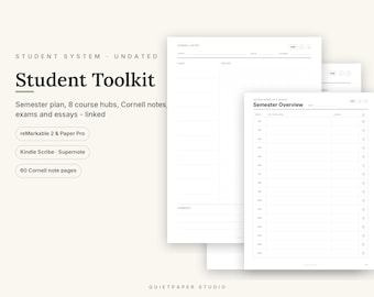 Student Planner Template, Cornell Notes, Assignment Tracker, Exam Planner (PDF Download)