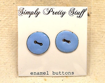 Baby Blue Enameled Buttons