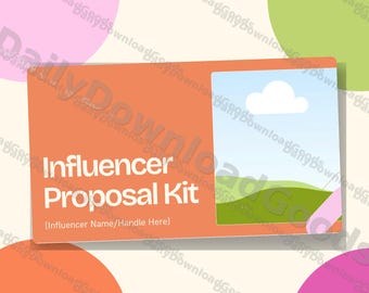 Influencer Media Kit Template, Canva Editable Rate Card (Instant Download)