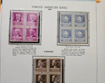 Famous American series stamps