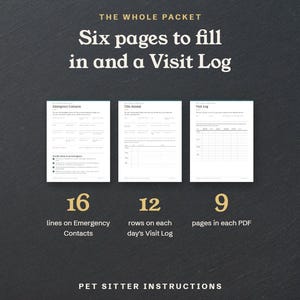 Six pages to fill in and a Visit Log