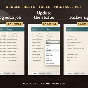 Log each job, update the status, follow up