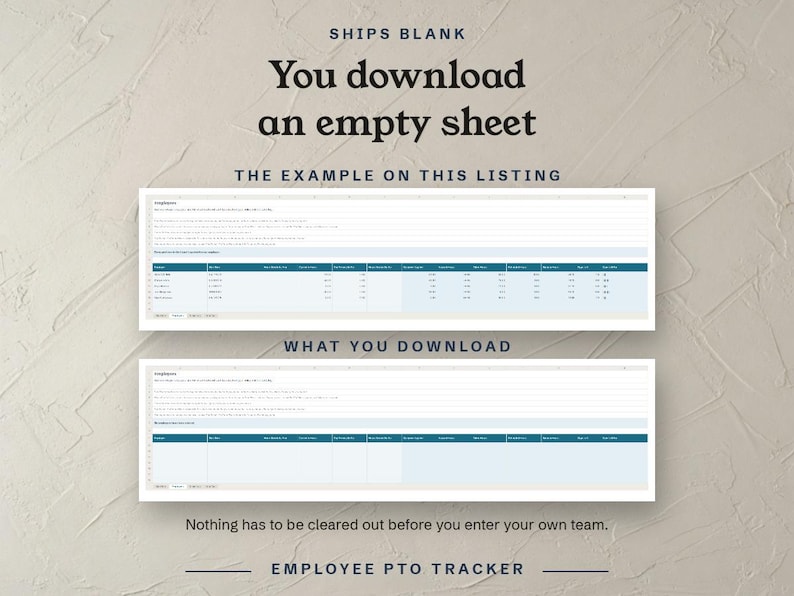 You download an empty sheet