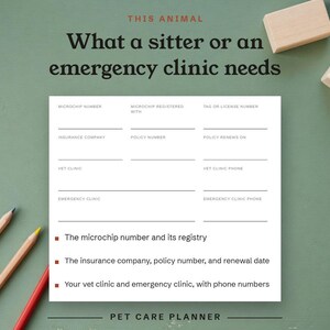 What a sitter or an emergency clinic needs
