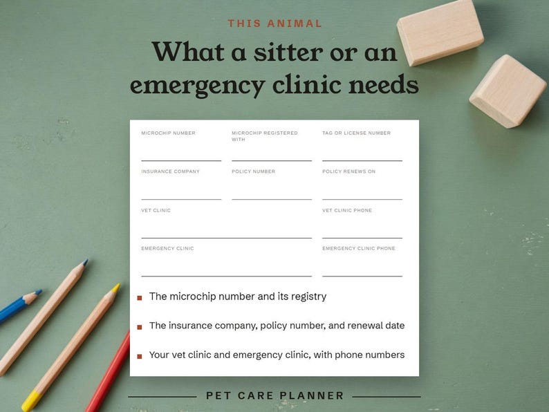 What a sitter or an emergency clinic needs