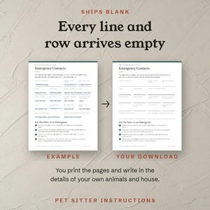 Every line and row arrives empty