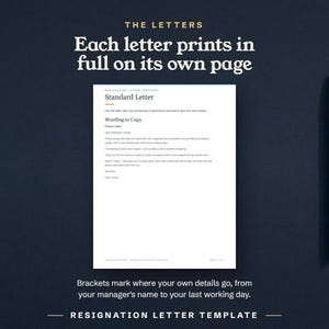 Each letter prints in full on its own page