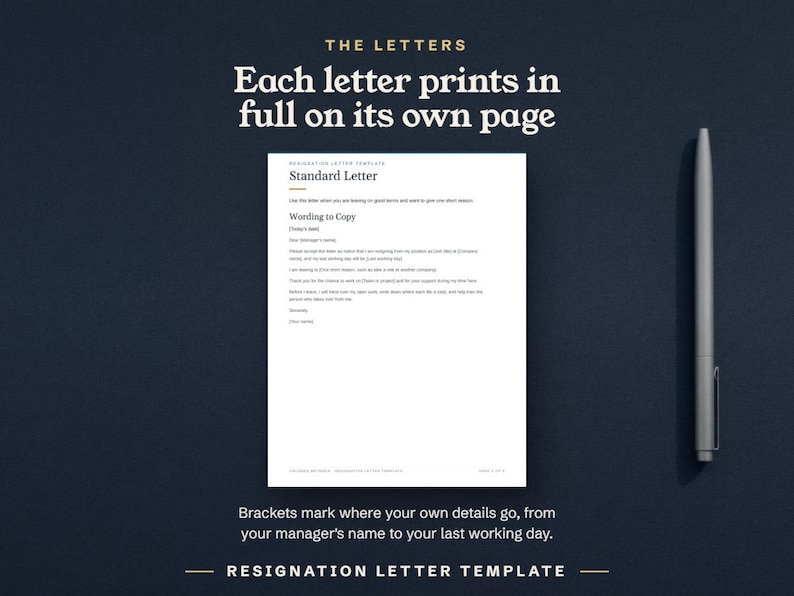 Each letter prints in full on its own page