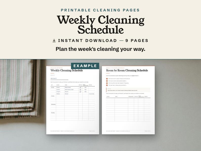 Plan the week's cleaning your way.