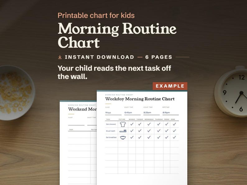 Your child reads the next task off the wall.