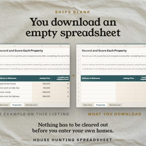 You download an empty spreadsheet