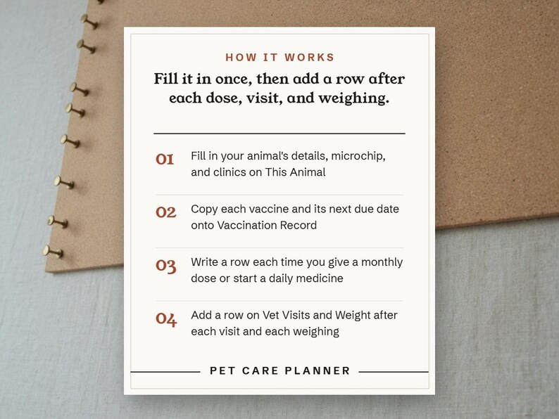 Fill it in once, then add a row after each dose, visit, and weighing