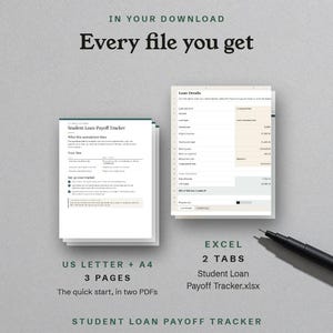 Every file you get, the quick start in US Letter and A4 and the Excel spreadsheet