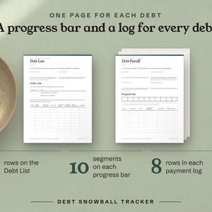 A progress bar and a log for every debt