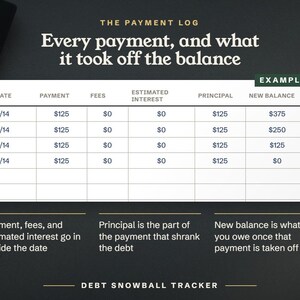 Every payment, and what it took off the balance