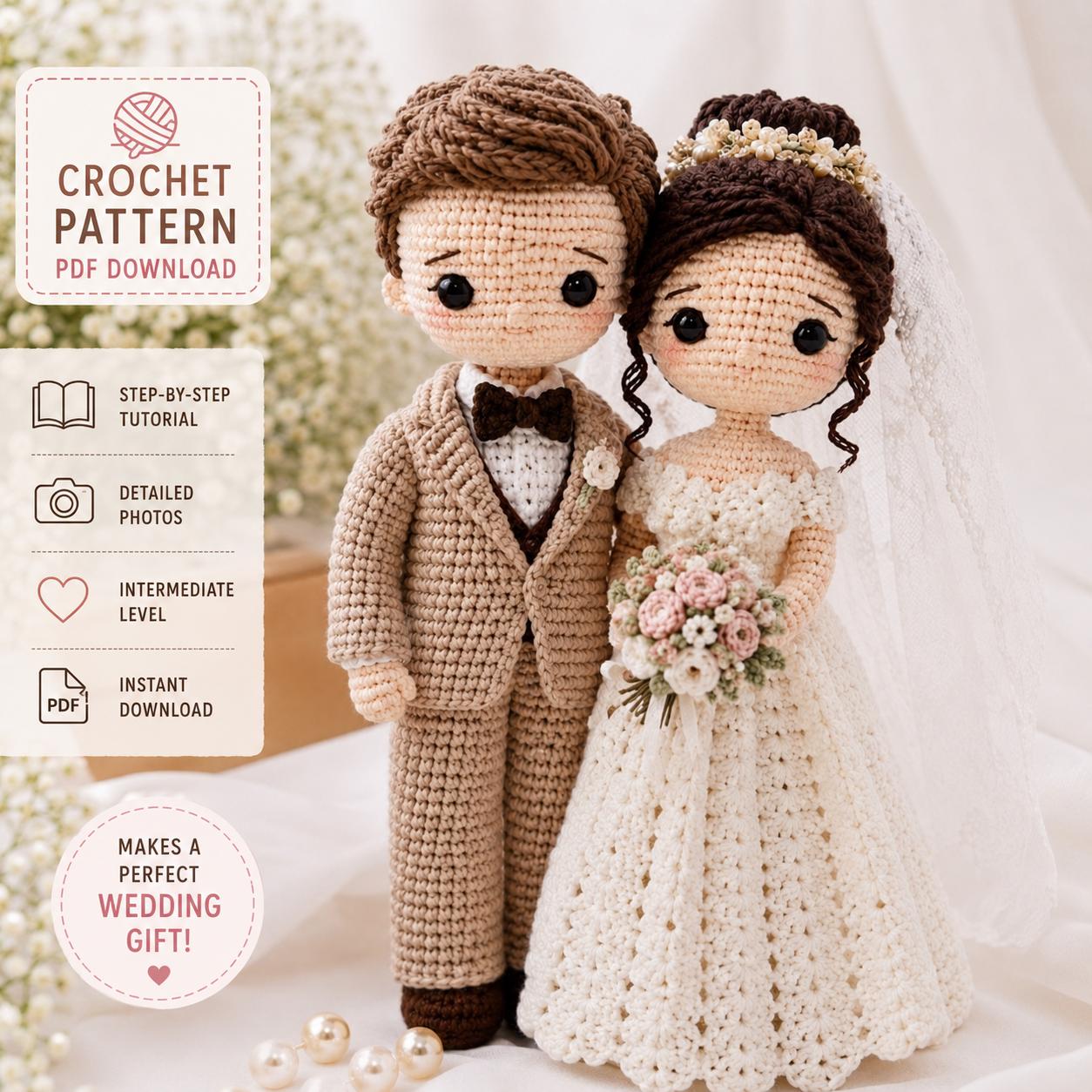 編みぐるみ♡Happy Wedding♡プレート飾り 編みぐるみ♡Happy Wedding♡プレート飾り 編みぐるみ♡Happy Wedding