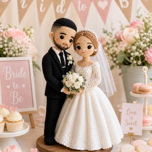 Bride and Groom Crochet Pattern PDF, Wedding Couple Amigurumi Dolls, Crochet Wedding Keepsake, Bridal Doll Pattern, Handmade Wedding Gift