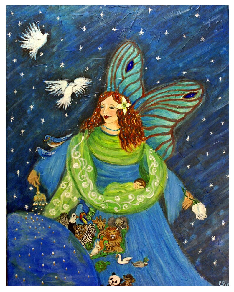Earth Angeloriginal 8 X 10 Fine Art Modern Print Acrylic  Etsy
