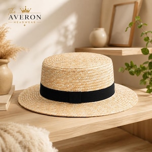 Straw Boater Hats With Ribbon - Etsy
