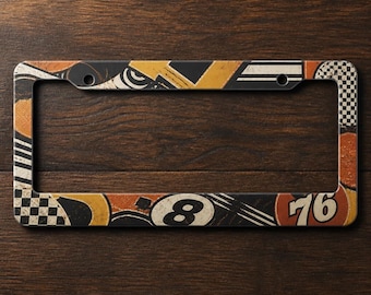 Vintage-Rennkennzeichenrahmen, 8 Ball 76 Retro-Autodekoration (Standard-US-Kennzeichen)