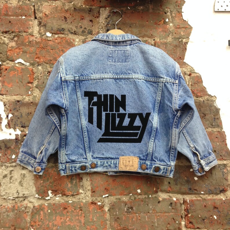 Customized Gift Custom Denim Jacket Upcycled Jean Jacket Personalised Band Jacket Music Gift Unique Kids Clothing One of a Kind