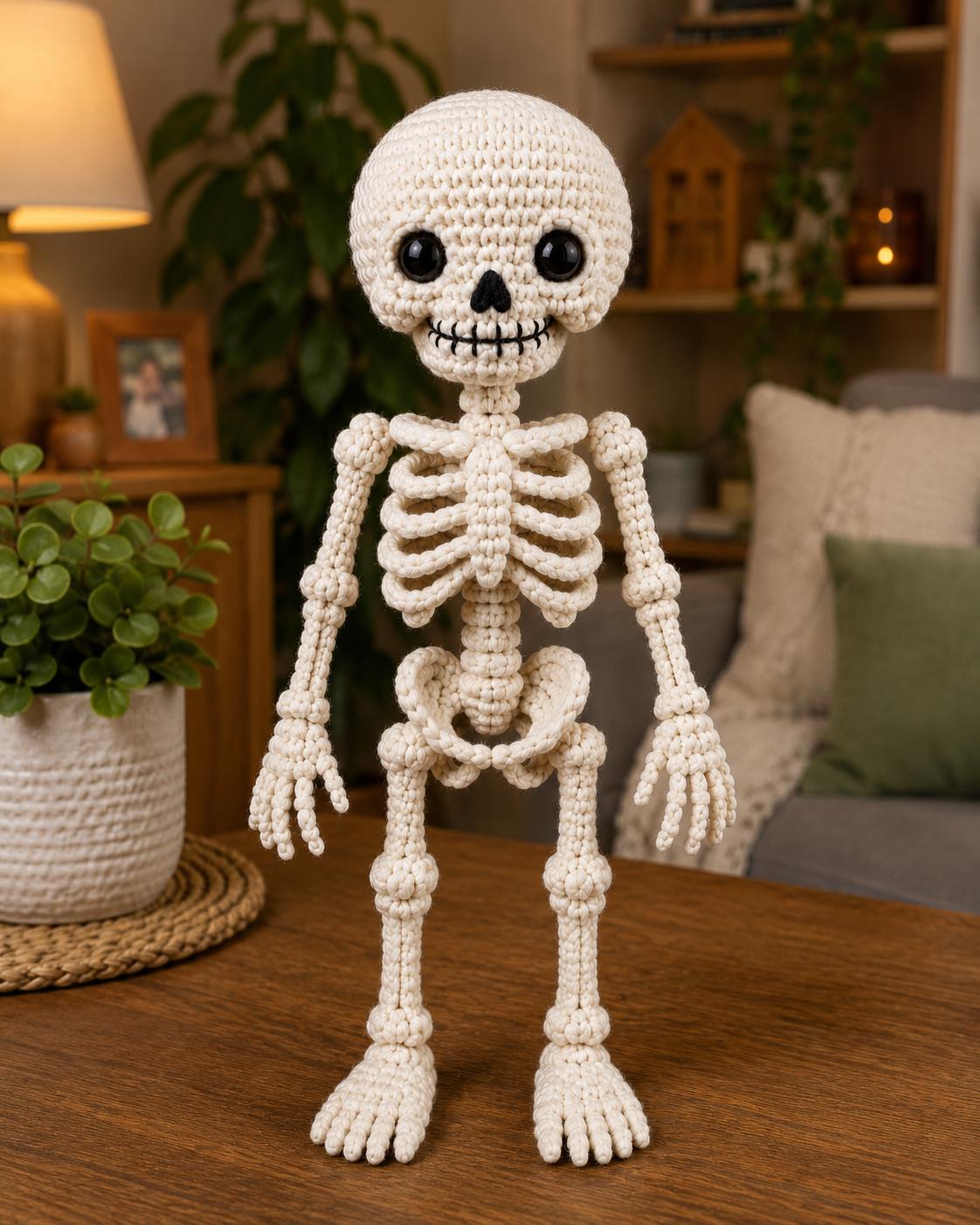 Skeleton Crochet pattern PDf, Amigurumi Doll, Halloween Plush Toy ( Video tutorial + Pdf)