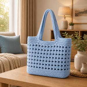 Modello base per borsa tote all'uncinetto, modello in PDF. Borsa tote semplice all'uncinetto Amigurumi (video tutorial + PDF)