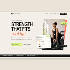 Personal Trainer Website Template, Responsive HTML CSS JavaScript (Digital Download)