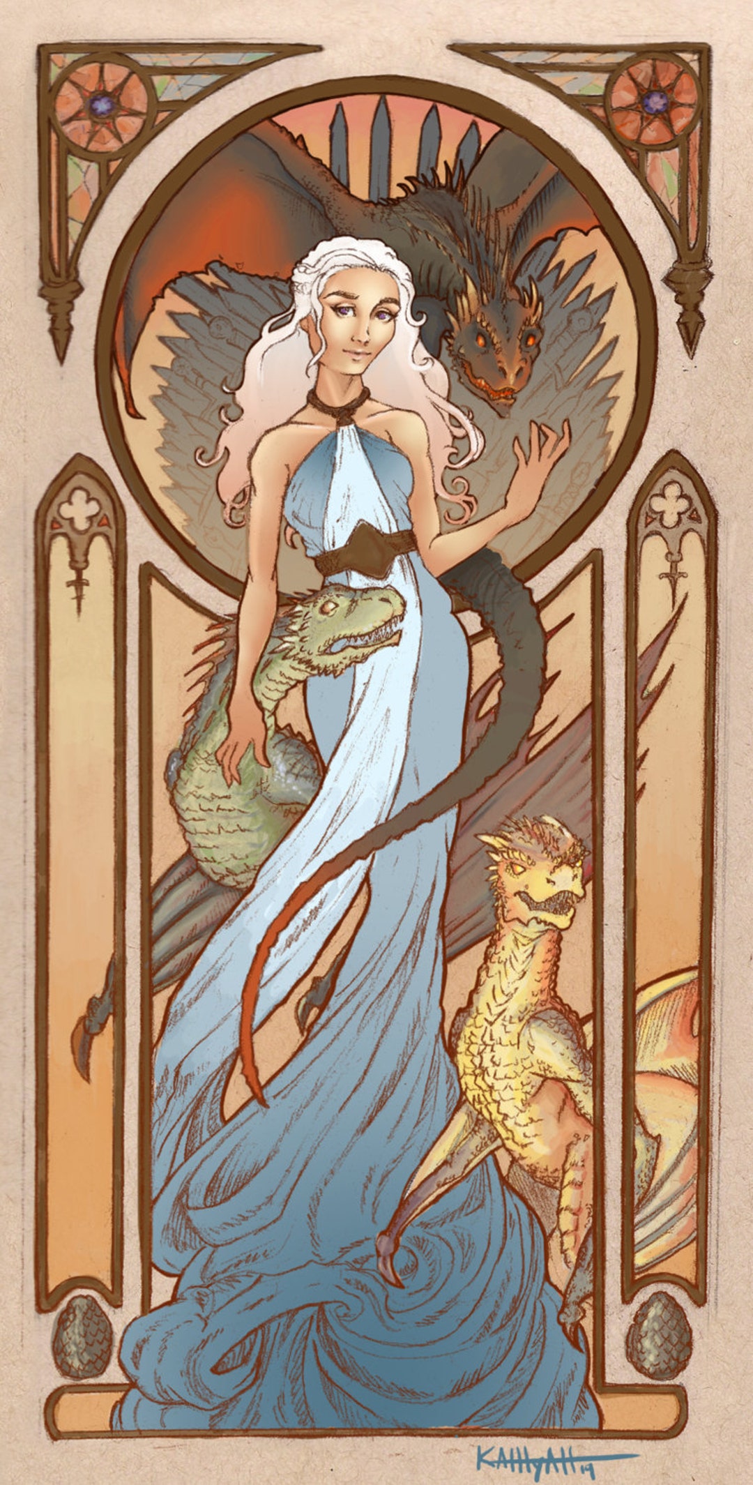 GOT Art Deco Daenerys Crossstitch Pattern Etsy