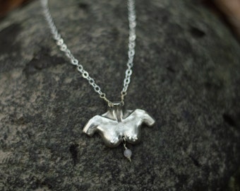 SILVER 9.25 NIPPLE NECKLACE, pendant, womenhood pendant, breasts jewerlry, breast pendant, feminist jewelry, female empowerment, 8M