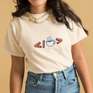 Code Coffee Youth Classic Tee, Funny Programmer Shirt, STEM Computer Science Gift