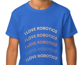 Ik hou van robotica T-shirt voor jongeren, robotica-shirt voor kinderen, STEM-shirt, robot-shirt, cadeau voor toekomstige ingenieurs, codeershirt, robotica-cadeau