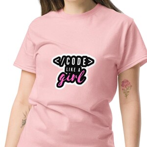 Code Like a Girl T-Shirt, STEM Programmer Tee, Computer Science Apparel