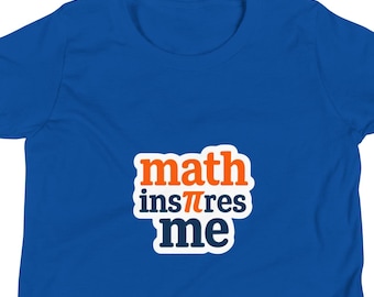 T-shirt voor jongeren met de tekst "Wiskunde inspireert me", grappig wiskundeshirt voor kinderen, STEM-shirt, wiskundeshirt, cadeau voor wiskundeliefhebbers, wetenschapscadeau voor kinderen