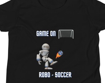 T-shirt voor jongeren met robotvoetbalthema, robotvoetbalshirt voor kinderen, STEM-shirt, robotvoetbalshirt, cadeau voor programmeurs, cadeau voor toekomstige ingenieurs